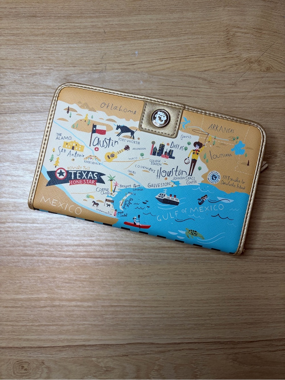 Spartina 449 Texas Lone Star State Map Travel Wallet Organizer Continental - Picture 10 of 10
